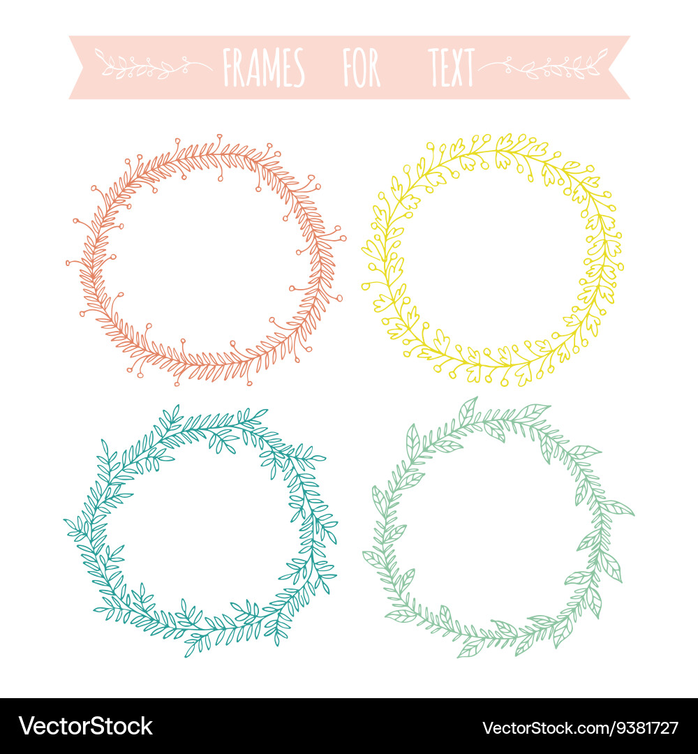 Set of graphic frames for text vector image
