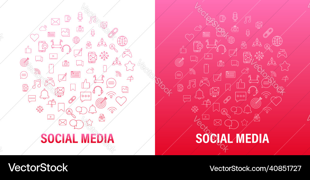 Set social media icon telephone digital Vector Image