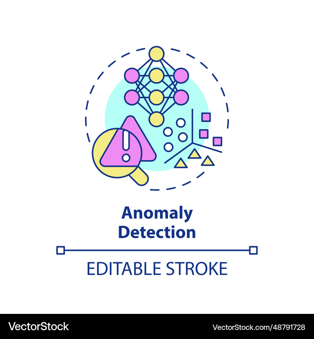 2d colorful thin linear icon anomaly detection 2d colorful thin linear icon anomaly detection vector image