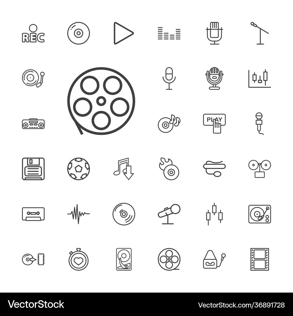 33 record icons (36891728) – Free Vector | VectorStock