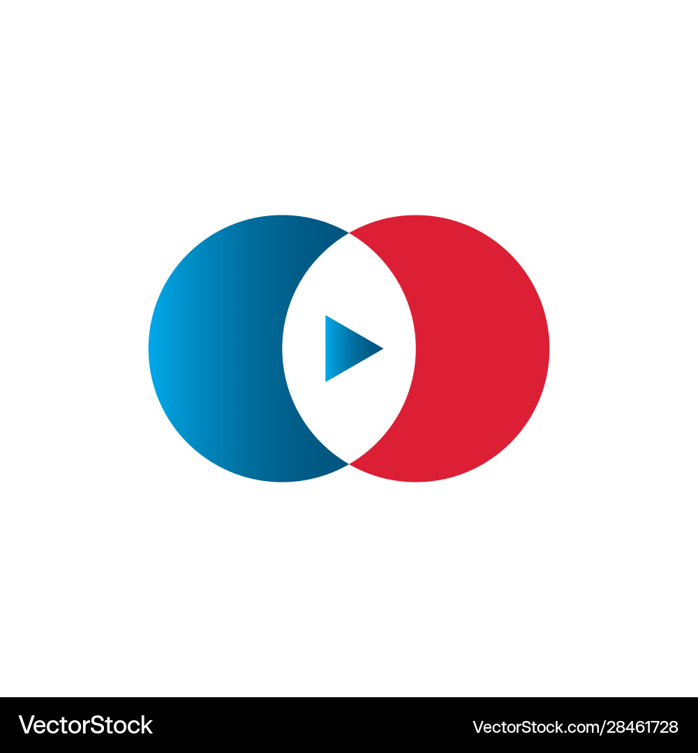 Abstract play button logo in material design style Abstract play button logo in material design style vector image