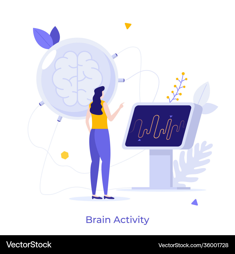 Brain Activity Monitoring Vector Image