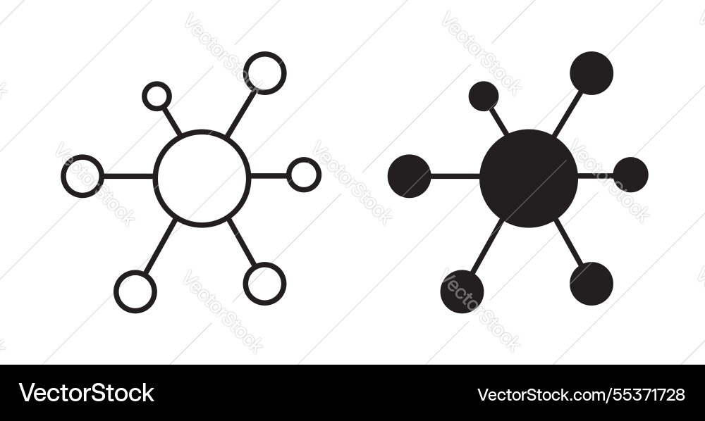 Chart connected icon set in thin line for web Chart connected icon set in thin line for web vector image