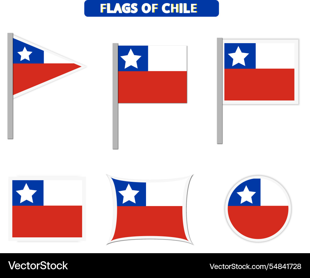 Chile flags on many objects Chile flags on many objects vector image