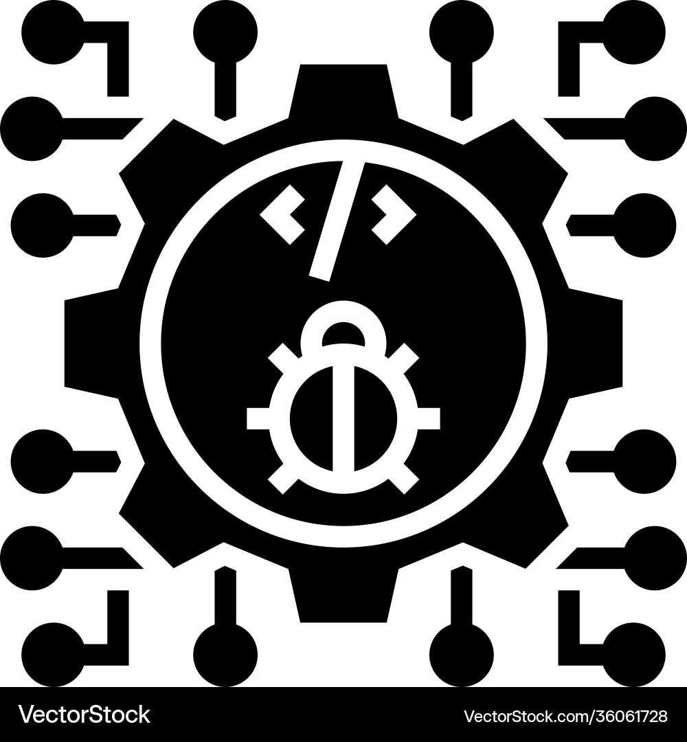 Development debug glyph icon Vector Image