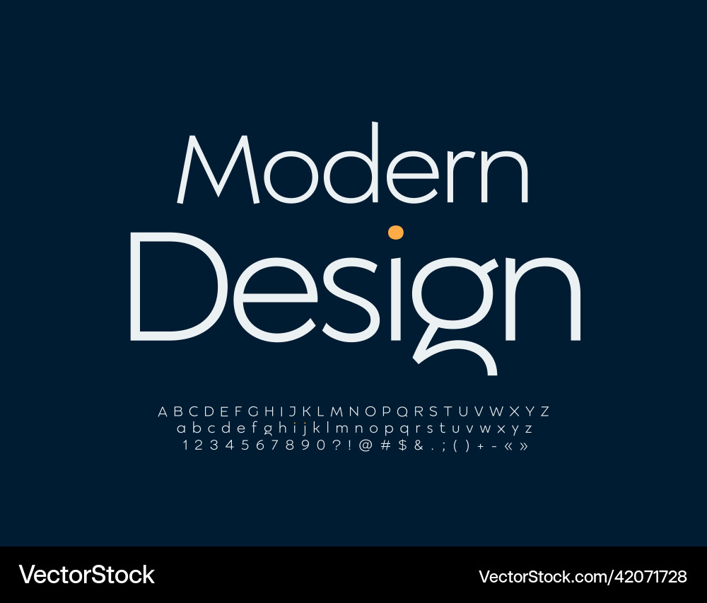 Elegant Font Alphabet Set - Modern Style vector image