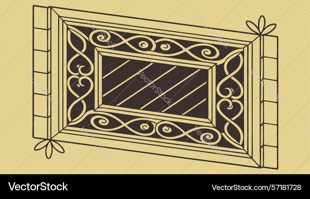 Geometric patterned rectangular mat design vector image