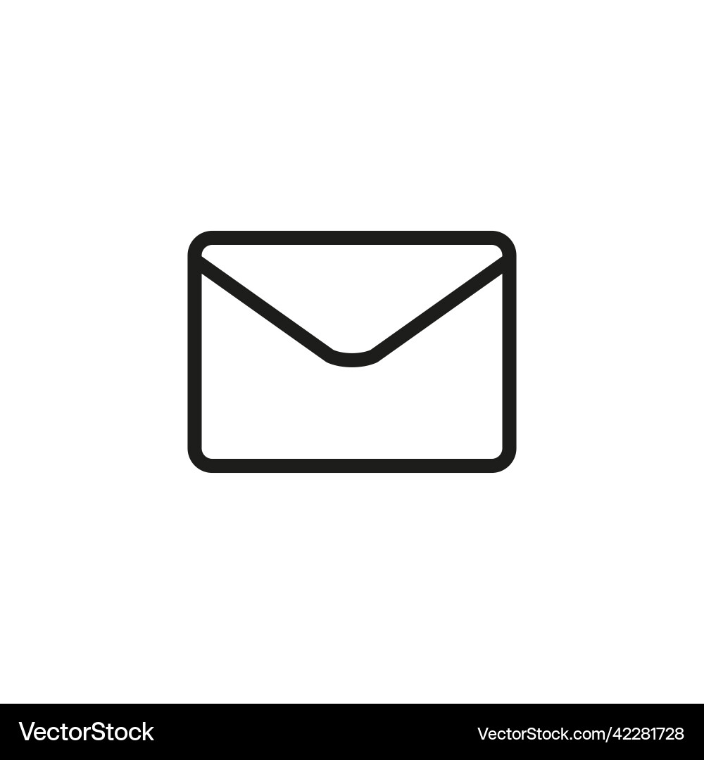 Mail envelope icon linear image simple flat vector image
