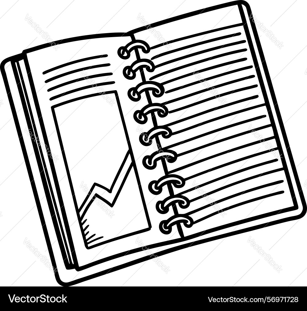 Open spiral notebook with lined pages Open spiral notebook with lined pages vector image