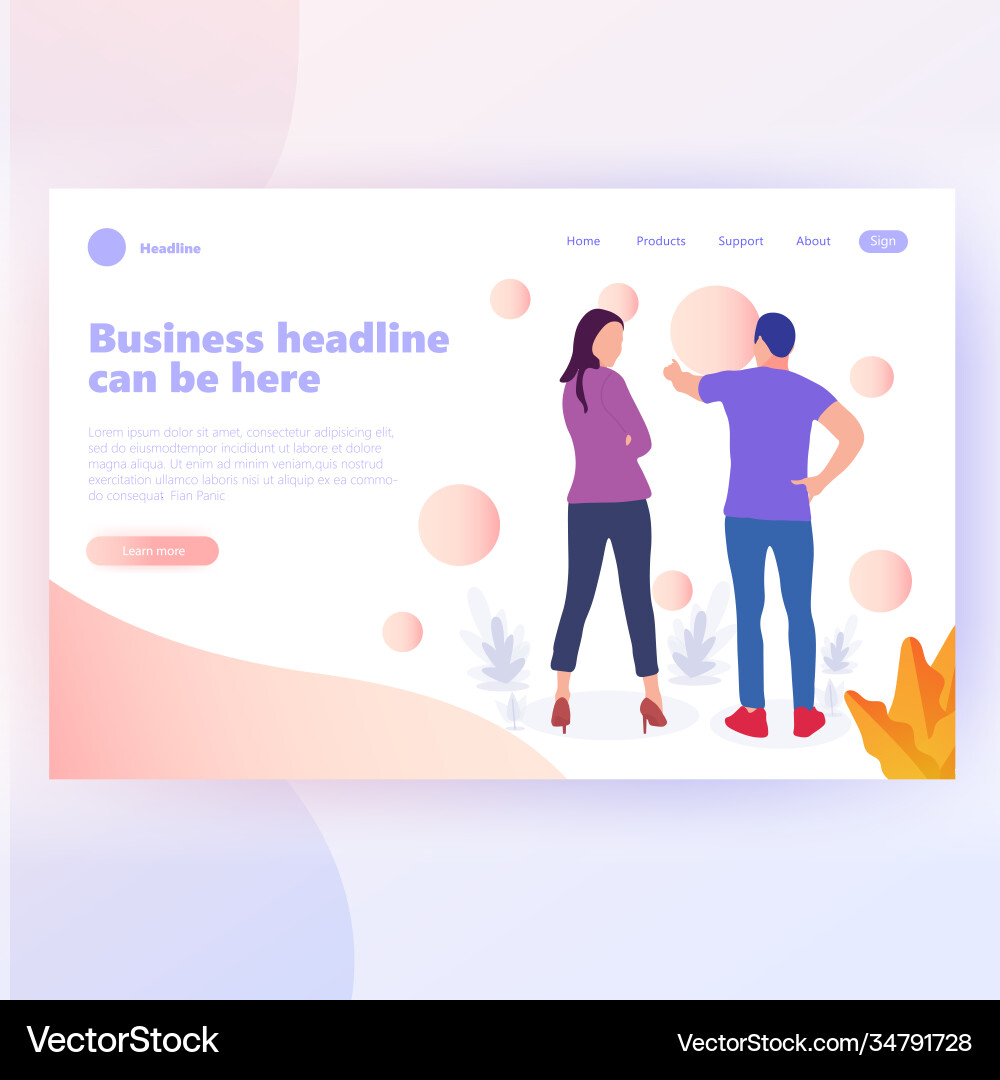 People work in a team and interact with graphs vector image