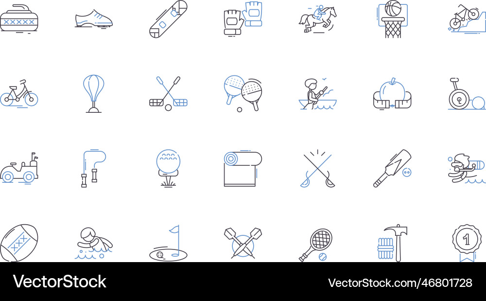 Physical activity line icons collection exercise Physical activity line icons collection exercise vector image