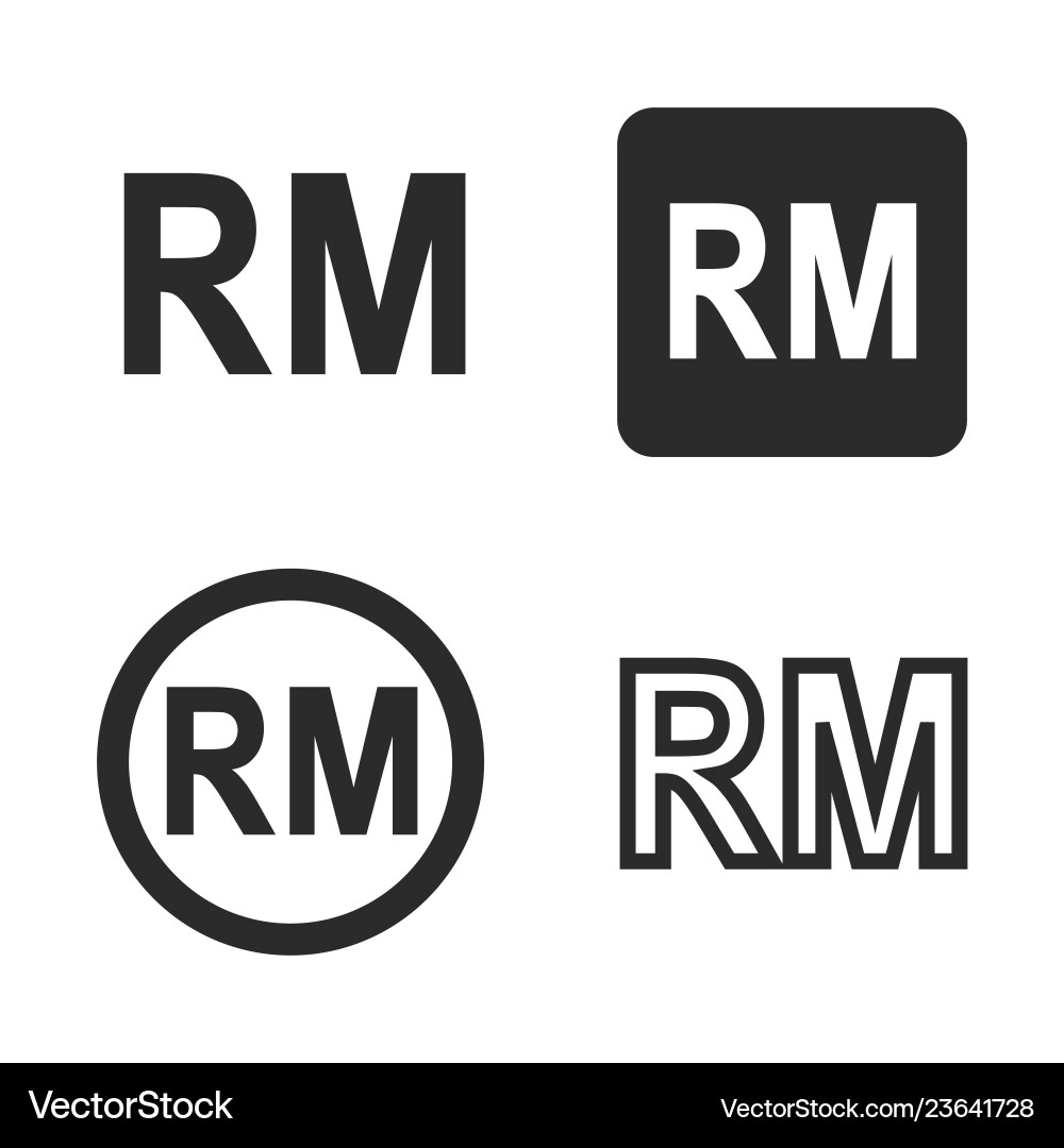 Ringgit currency symbol set vector image