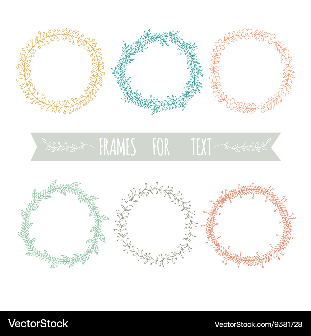 Set of graphic frames for text vector image