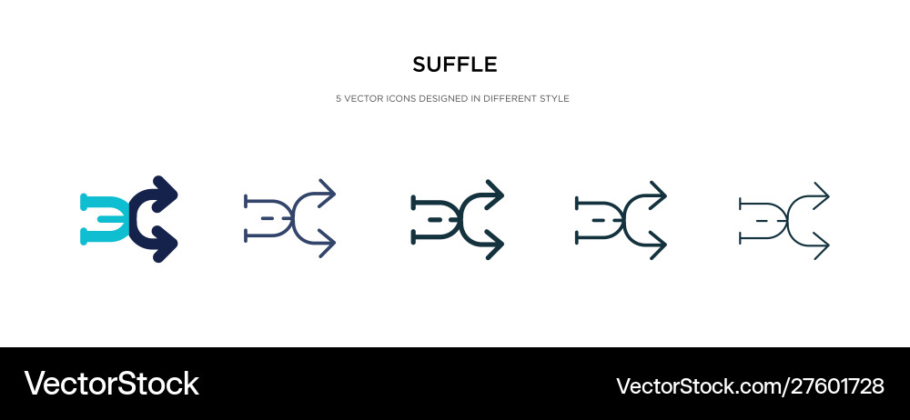 Suffle icon in different style two colored vector image