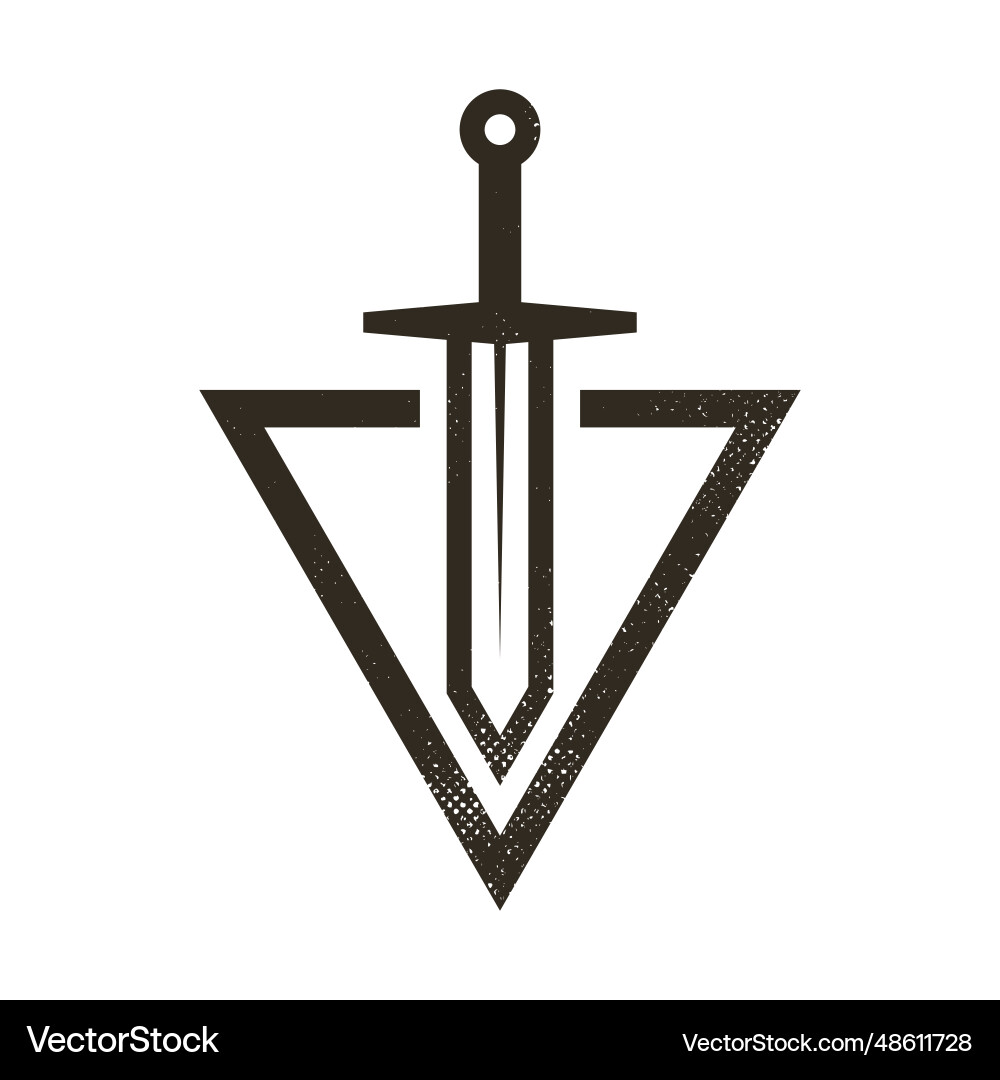 Sword in triangle Sword in triangle vector image