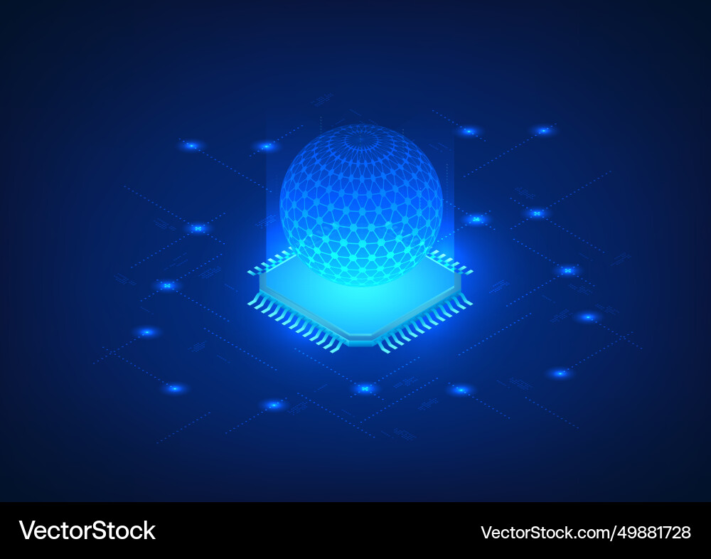 Technology background microchip is a processor Technology background microchip is a processor vector image