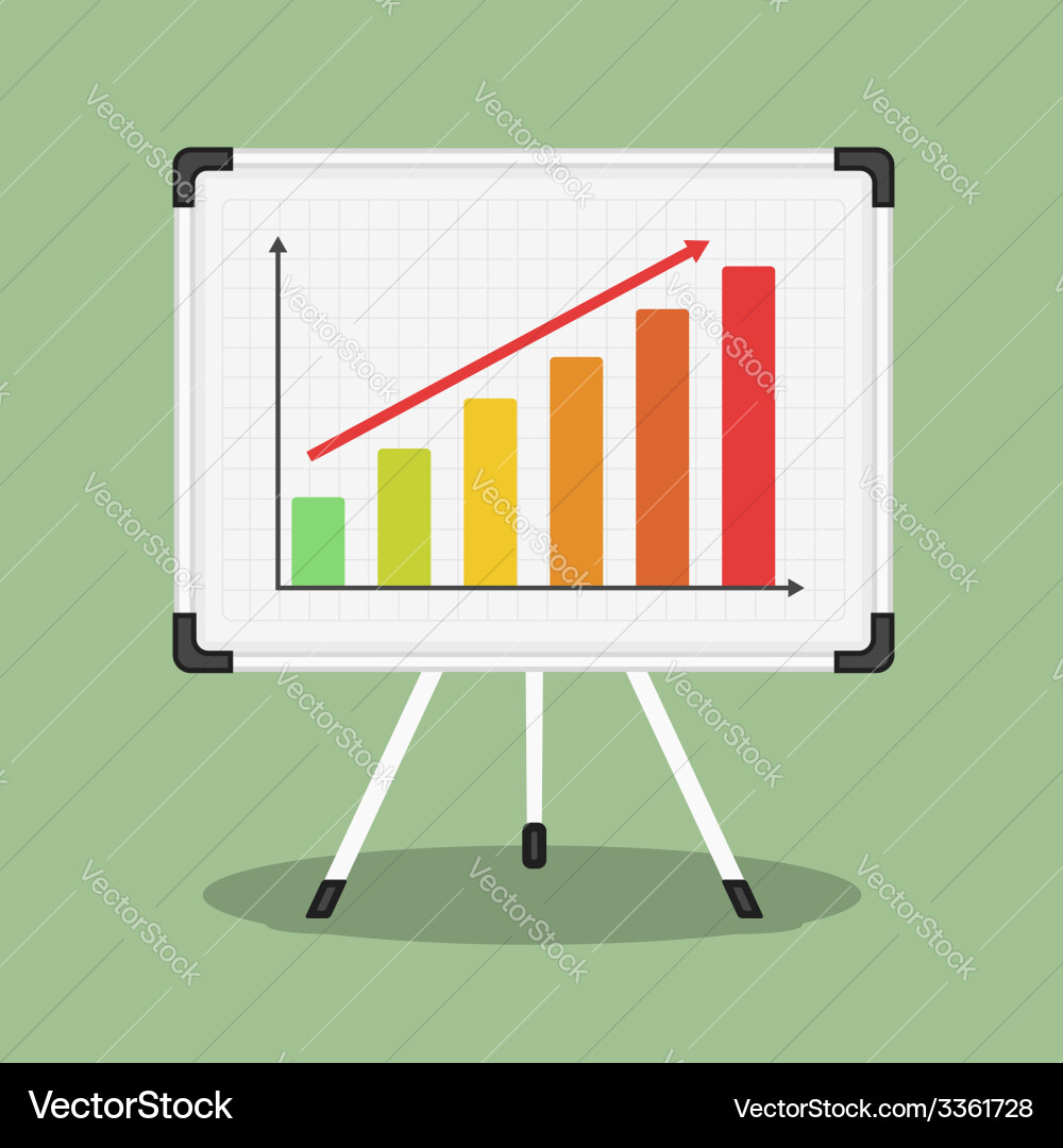 Whiteboard with graph vector image