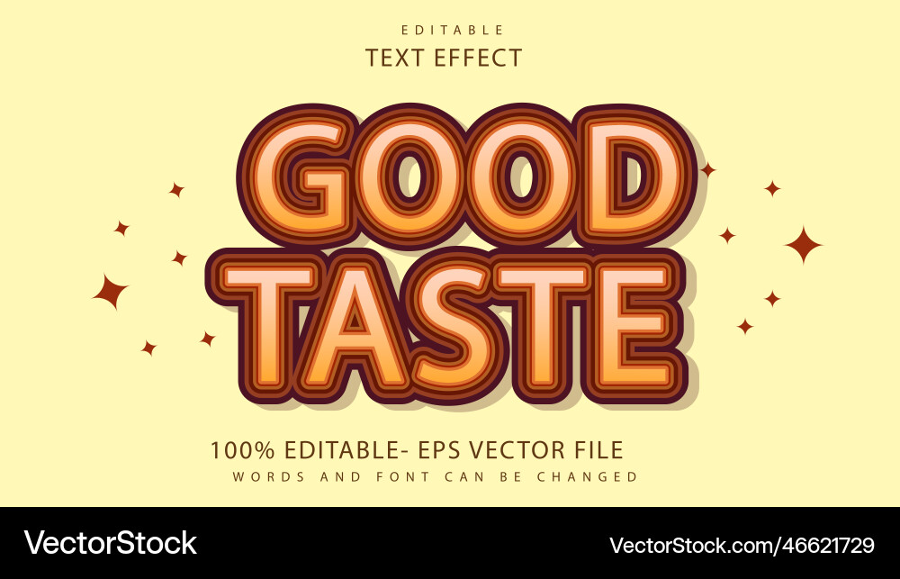 3d gradient word good taste editable text effect 3d gradient word good taste editable text effect vector image