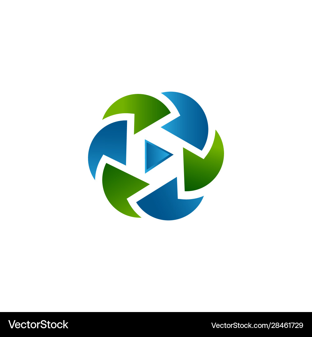 Abstract play button logo in material design style Abstract play button logo in material design style Vector Image