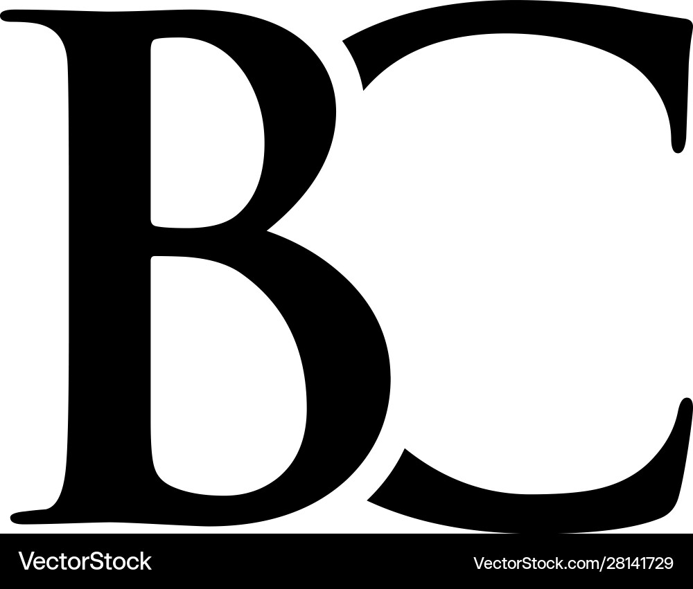 BC Initial Logo Template - Monogram Style Vector Image