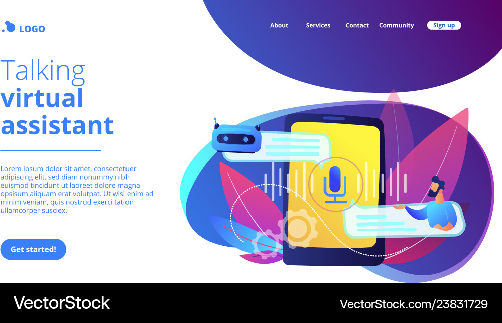 Chatbot voice controlled virtual assistantconcept vector image