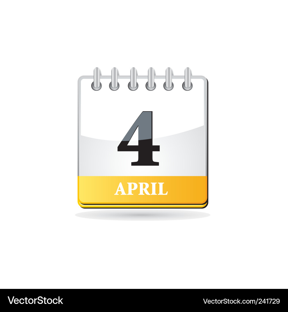 Cute Number Four Calendar Vector Image