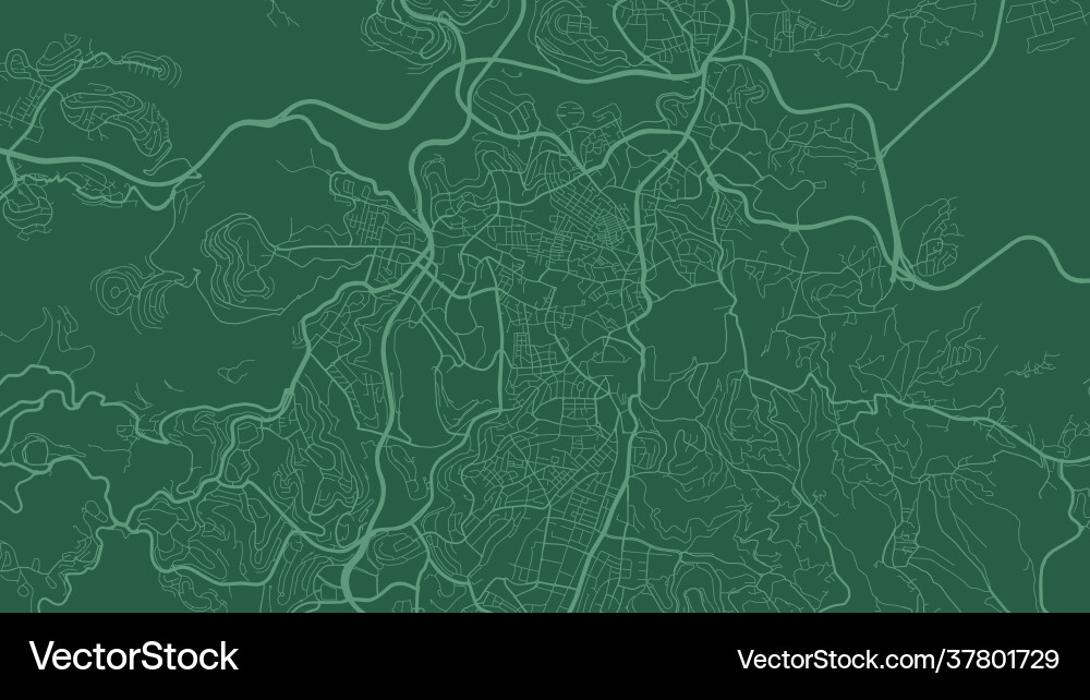 Dark green jerusalem city area background map Dark green jerusalem city area background map vector image