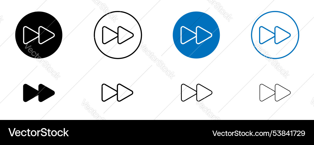 Fast forward icon set Fast forward icon set vector image