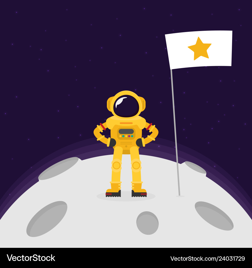 Flat design astronauts float in space Flat design astronauts float in space Vector Image
