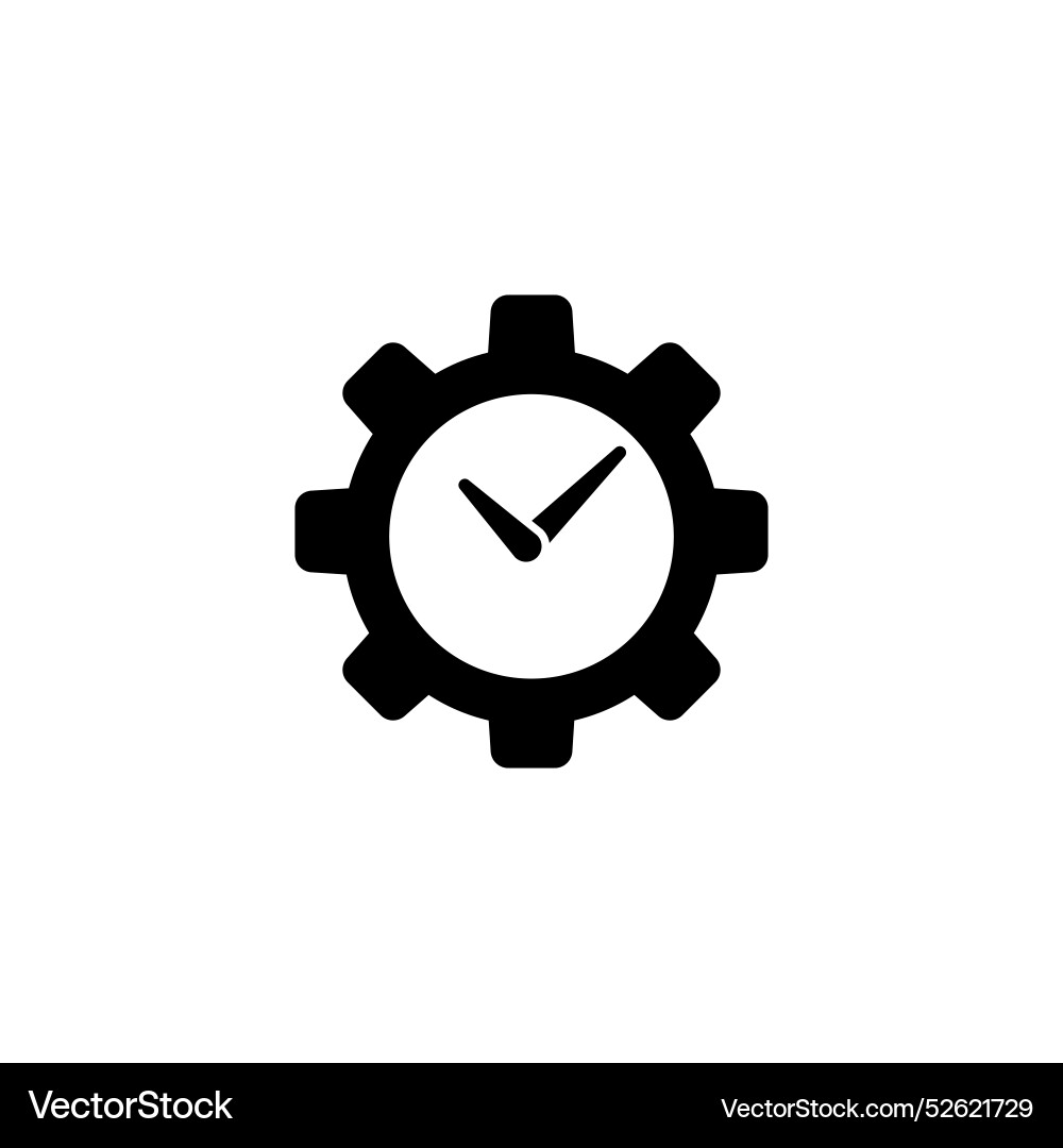 Modern gear clock icon symbolizing efficient time Vector Image