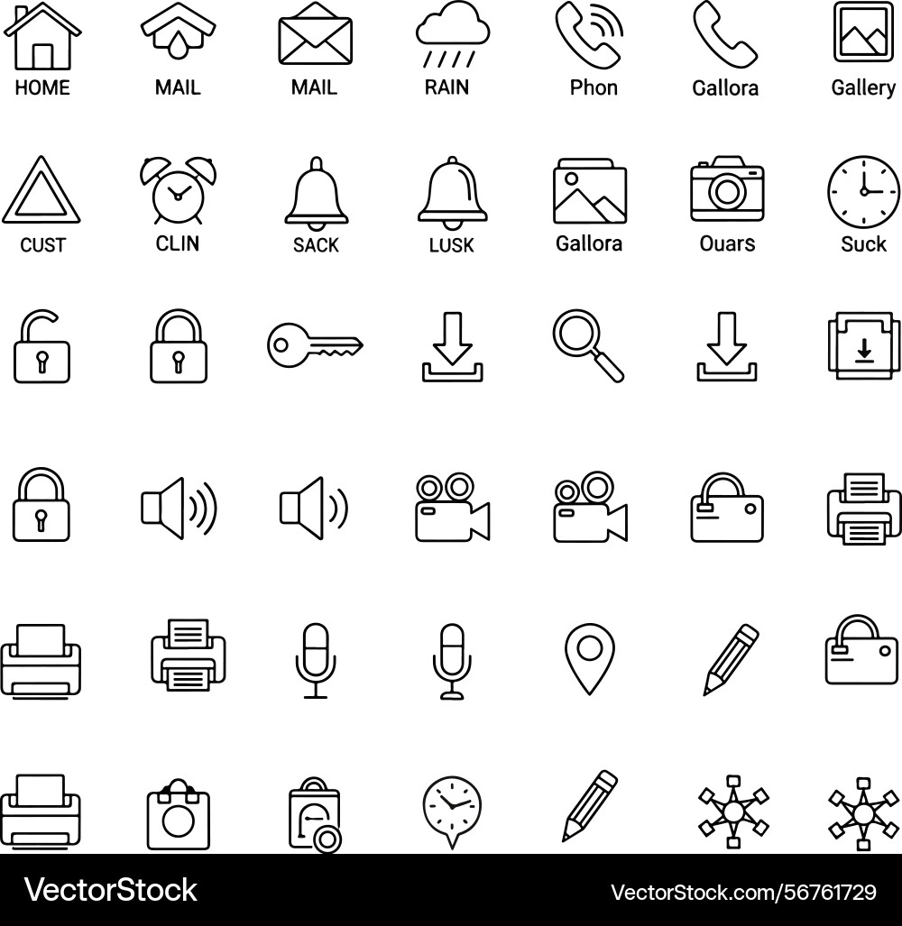 Modern ui ux icons and business concepts Modern ui ux icons and business concepts vector image