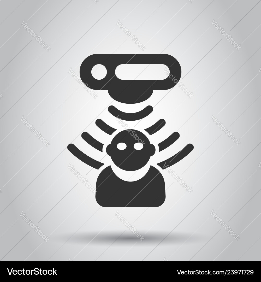 Motion sensor icon in flat style waves Motion sensor icon in flat style waves vector image
