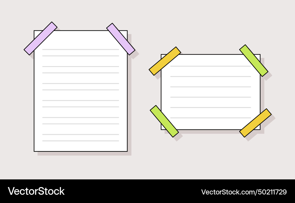Notes pages line set Notes pages line set vector image
