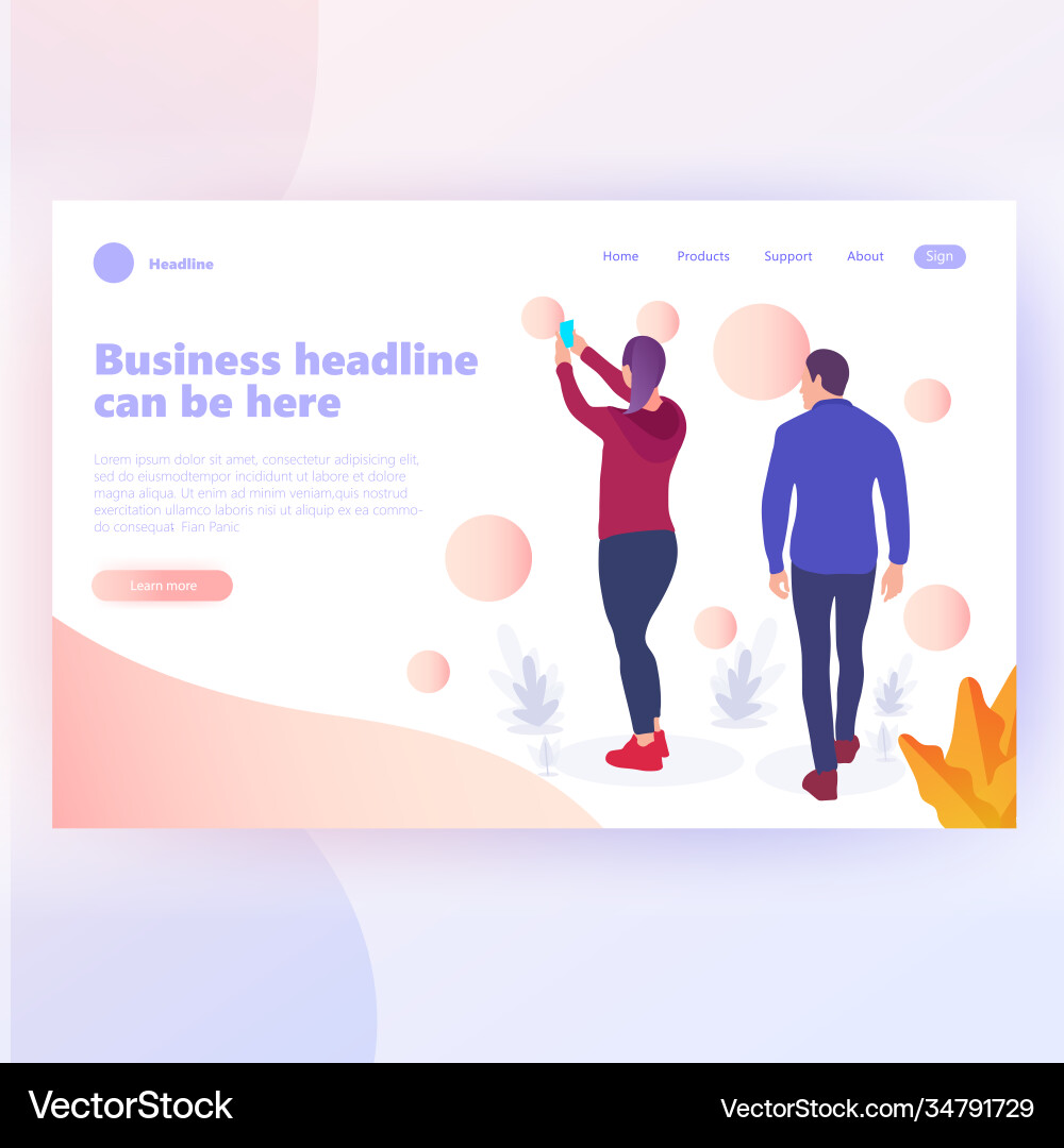 People work in a team and interact with graphs vector image