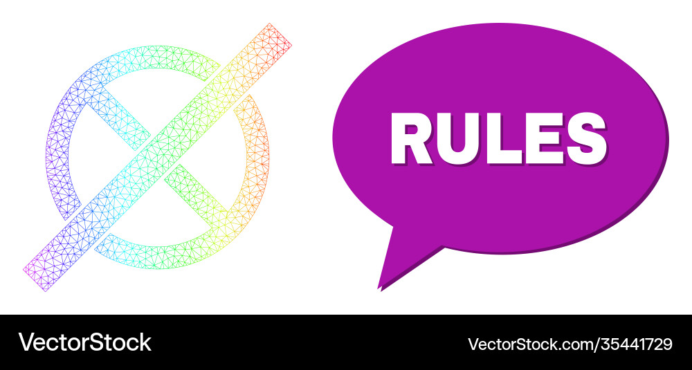 Rainbow mesh gradient no rules icon and chat Rainbow mesh gradient no rules icon and chat vector image
