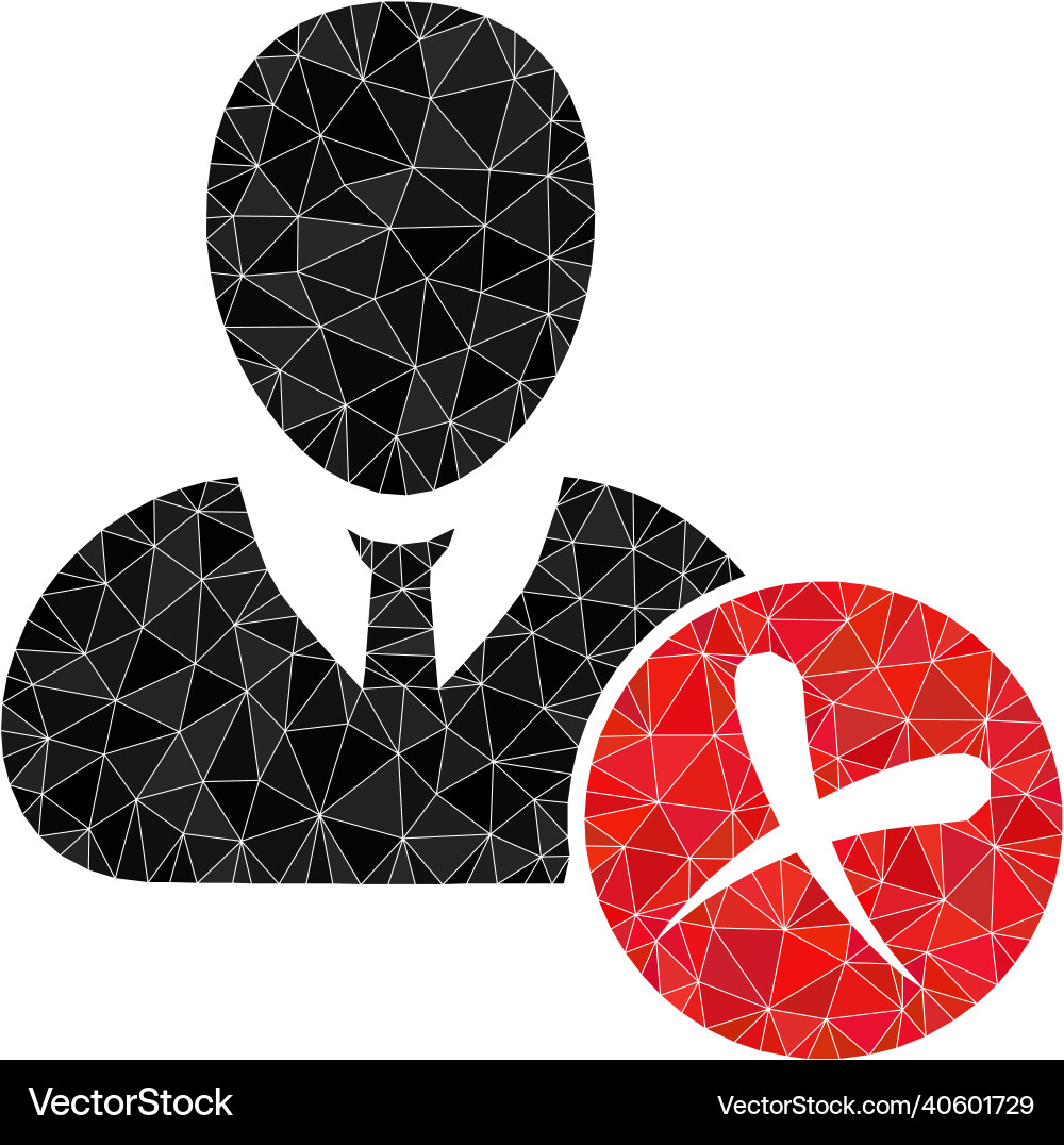 Remove user polygonal icon Remove user polygonal icon vector image