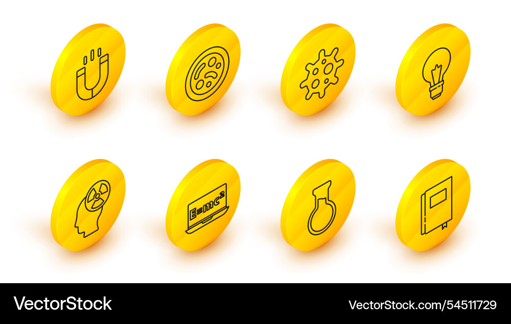 Set line book test tube and flask equation Set line book test tube and flask equation vector image