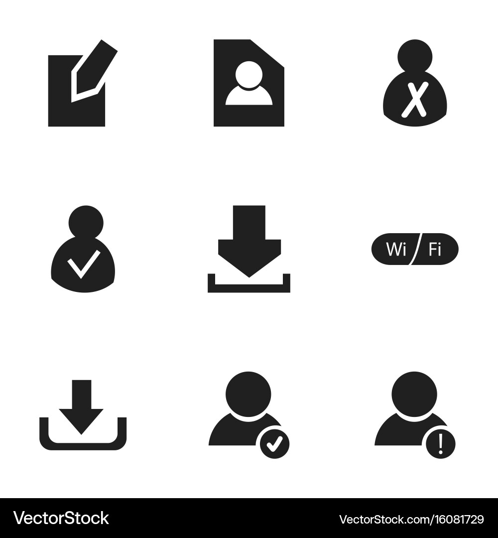 Set of 9 editable web icons includes symbols vector image