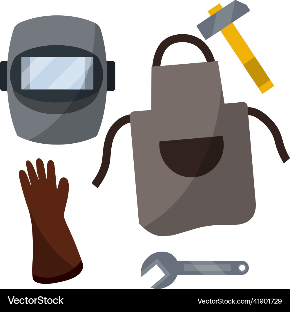 Set of objects working vector image