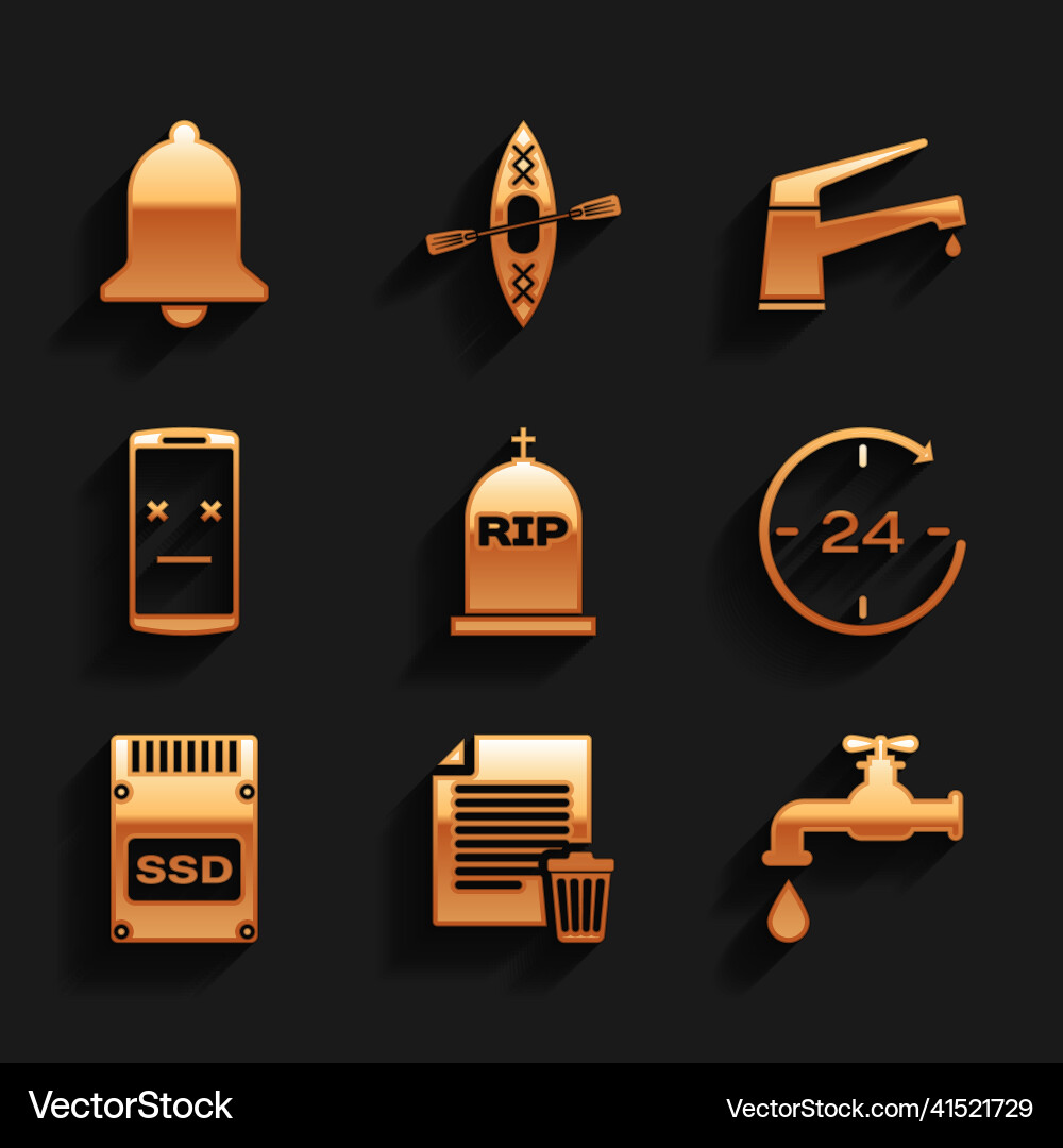 Set tombstone with rip written delete file Vector Image