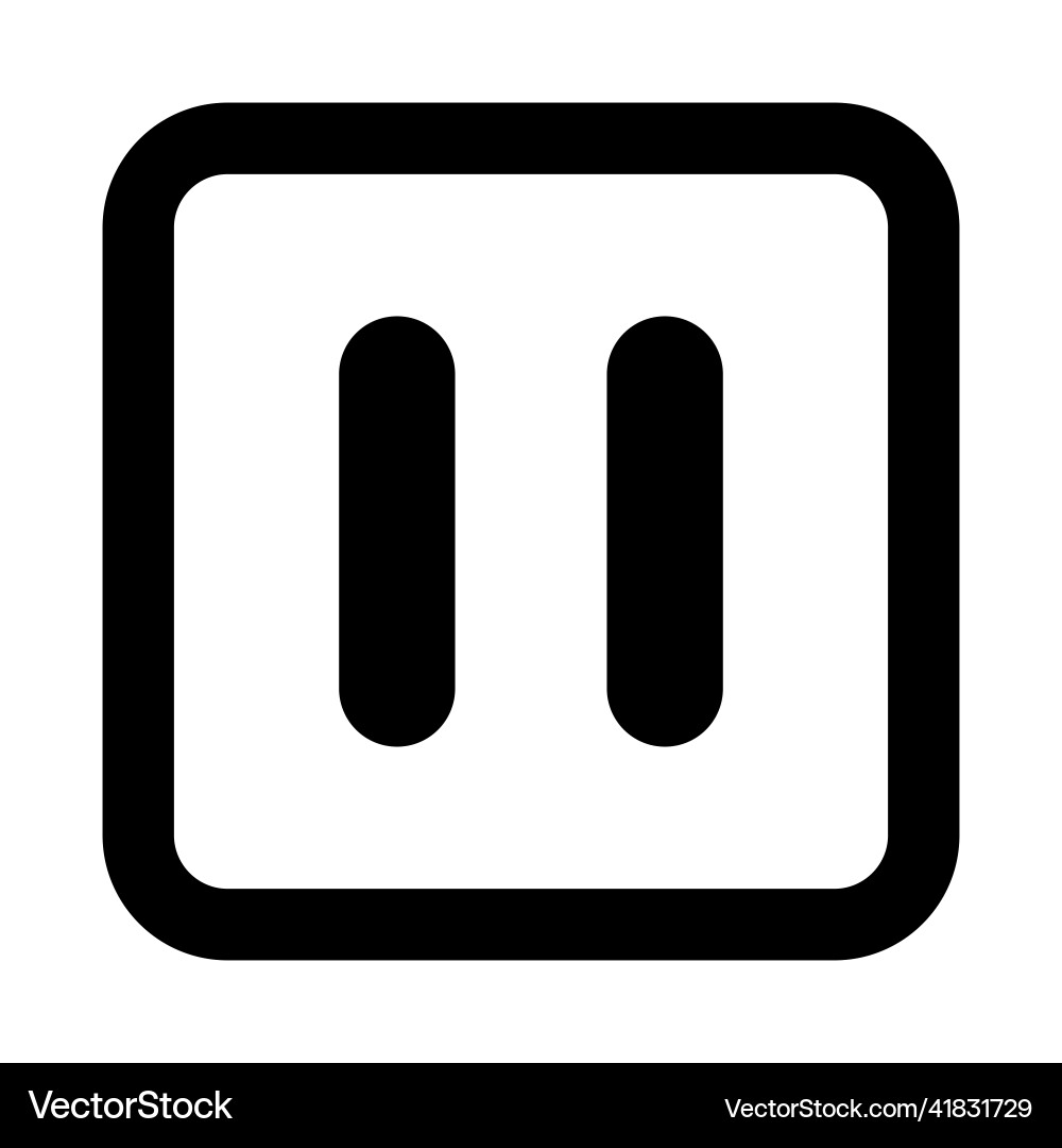 Stop and pause icon interface media button Stop and pause icon interface media button vector image