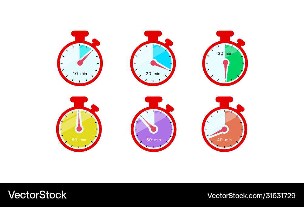 Timer stopwatch chronometer time clock icon flat Timer stopwatch chronometer time clock icon flat vector image