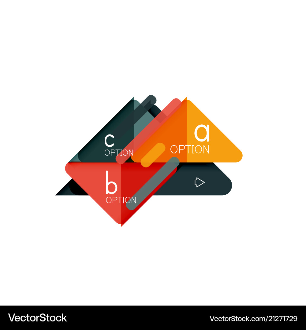 Triangle data visualization design option Triangle data visualization design option vector image