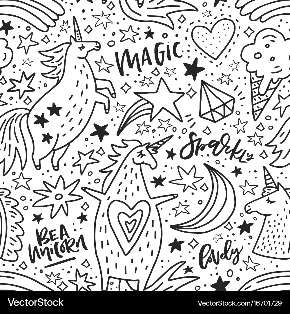 Unicorn Seamless Pattern vector image