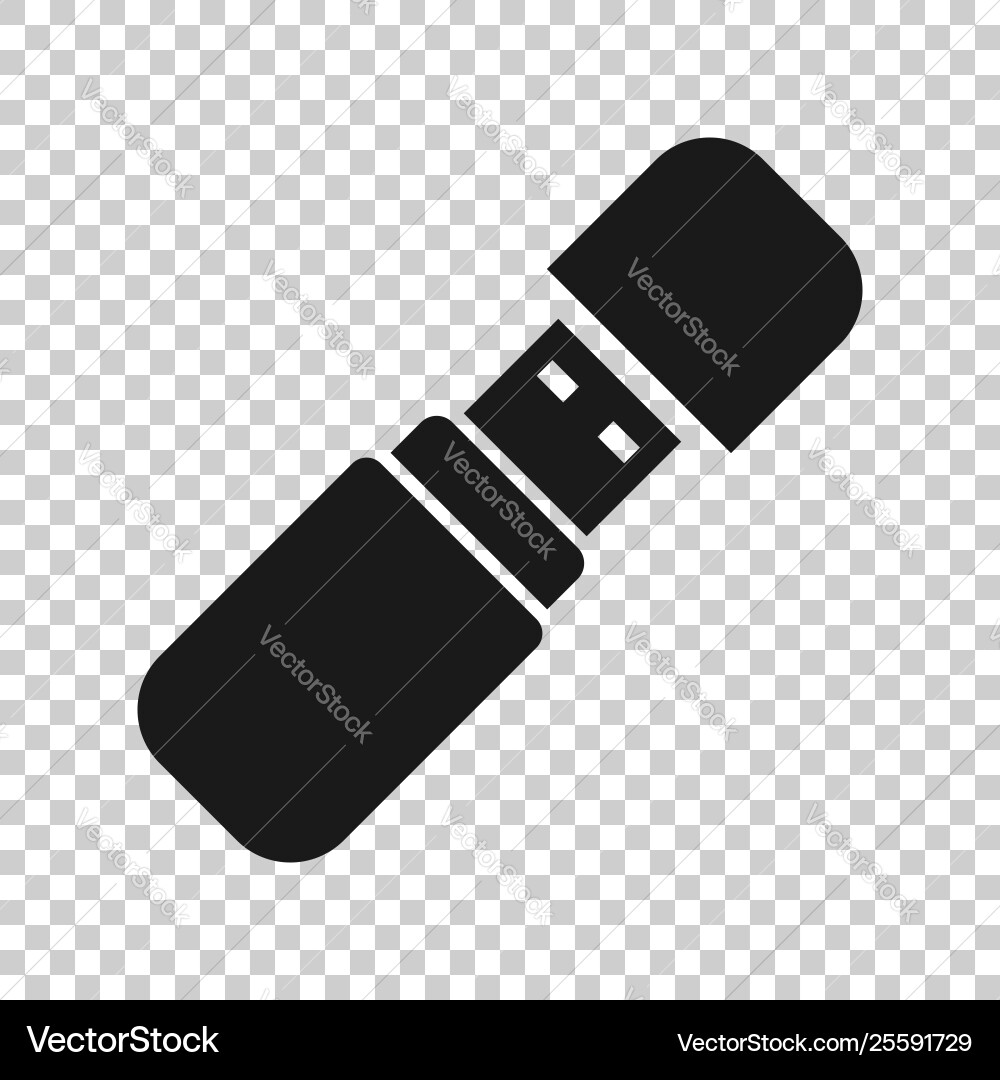 Usb drive icon in transparent style flash disk Vector Image