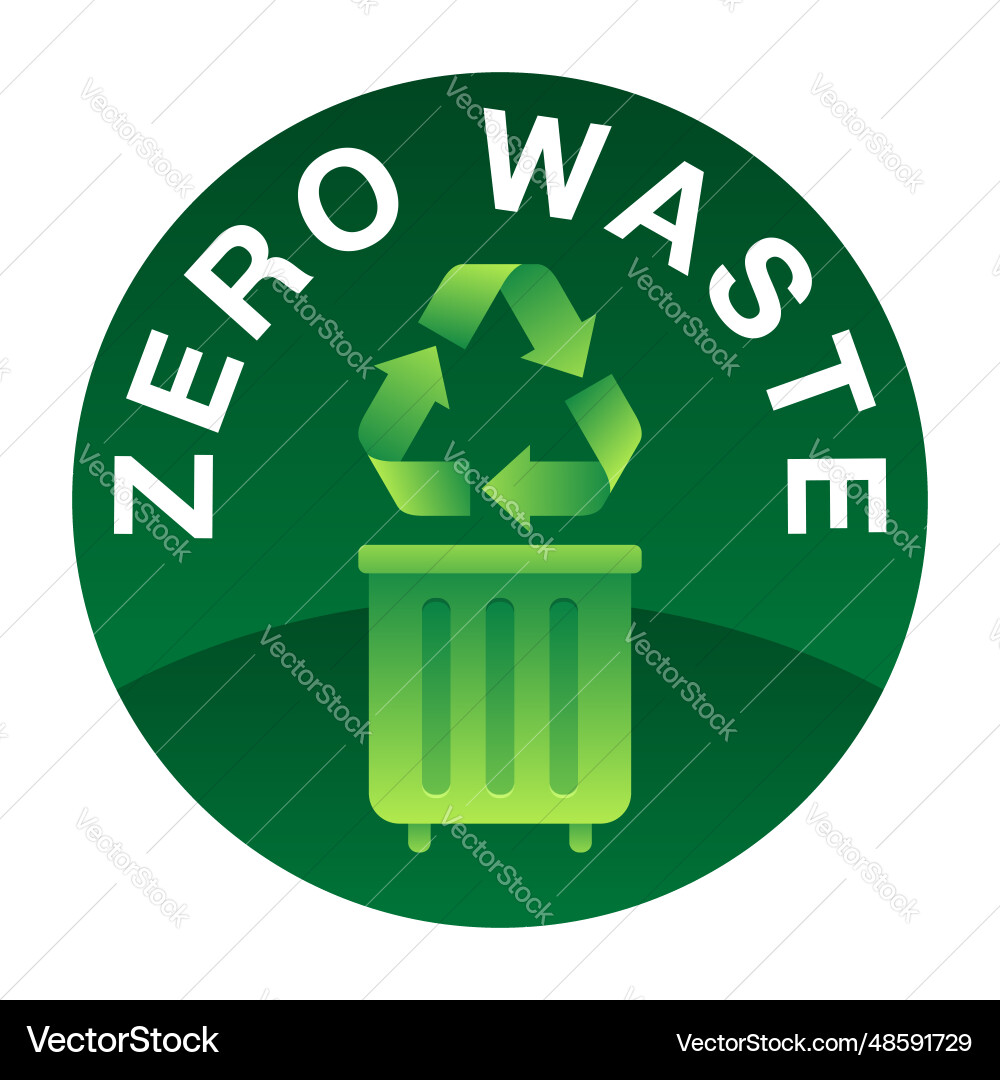 Zero waste - trash can with reusable garbage Vector Image