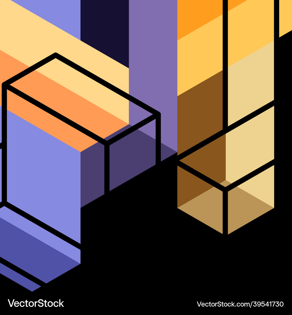 Abstract background 3d cubes cubic elements vector image