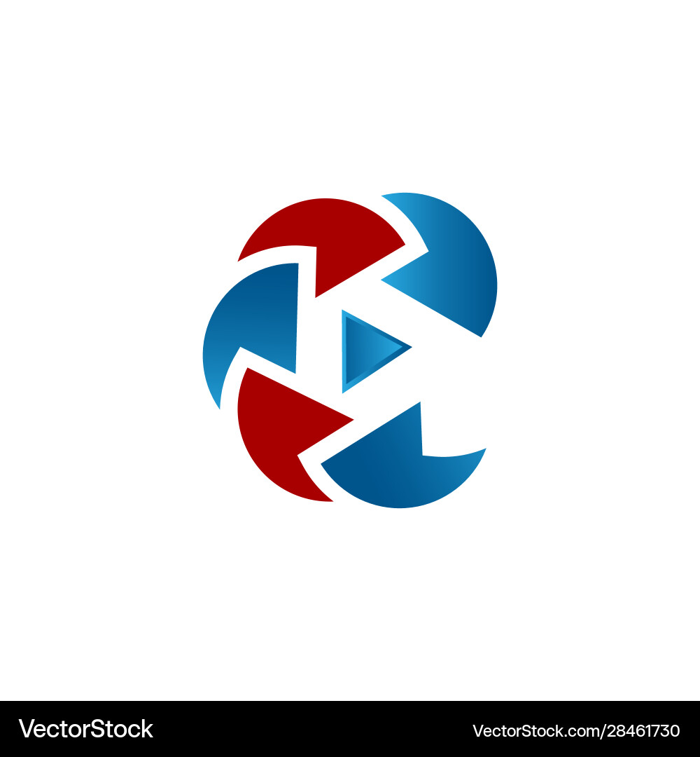 Abstract play button logo in material design style Abstract play button logo in material design style vector image