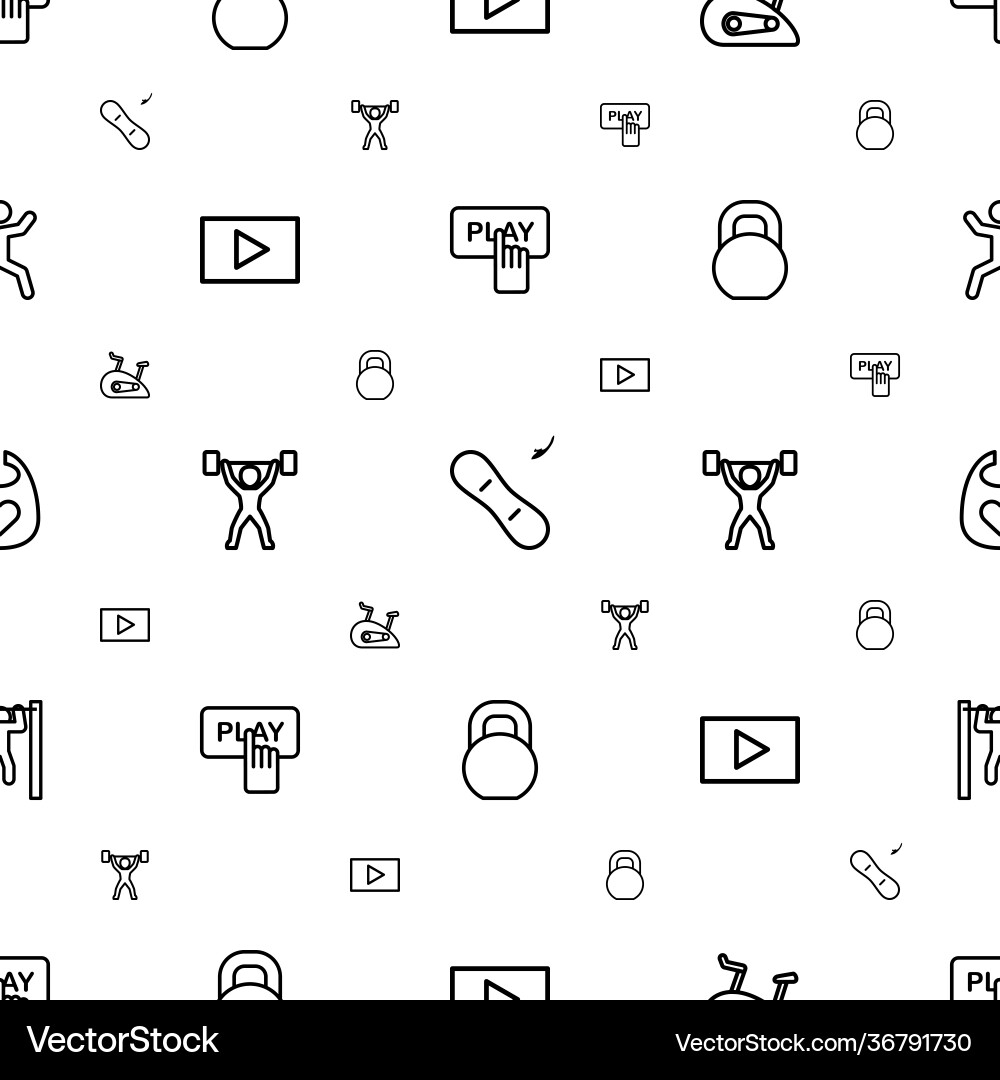 Active icons pattern seamless white background vector image