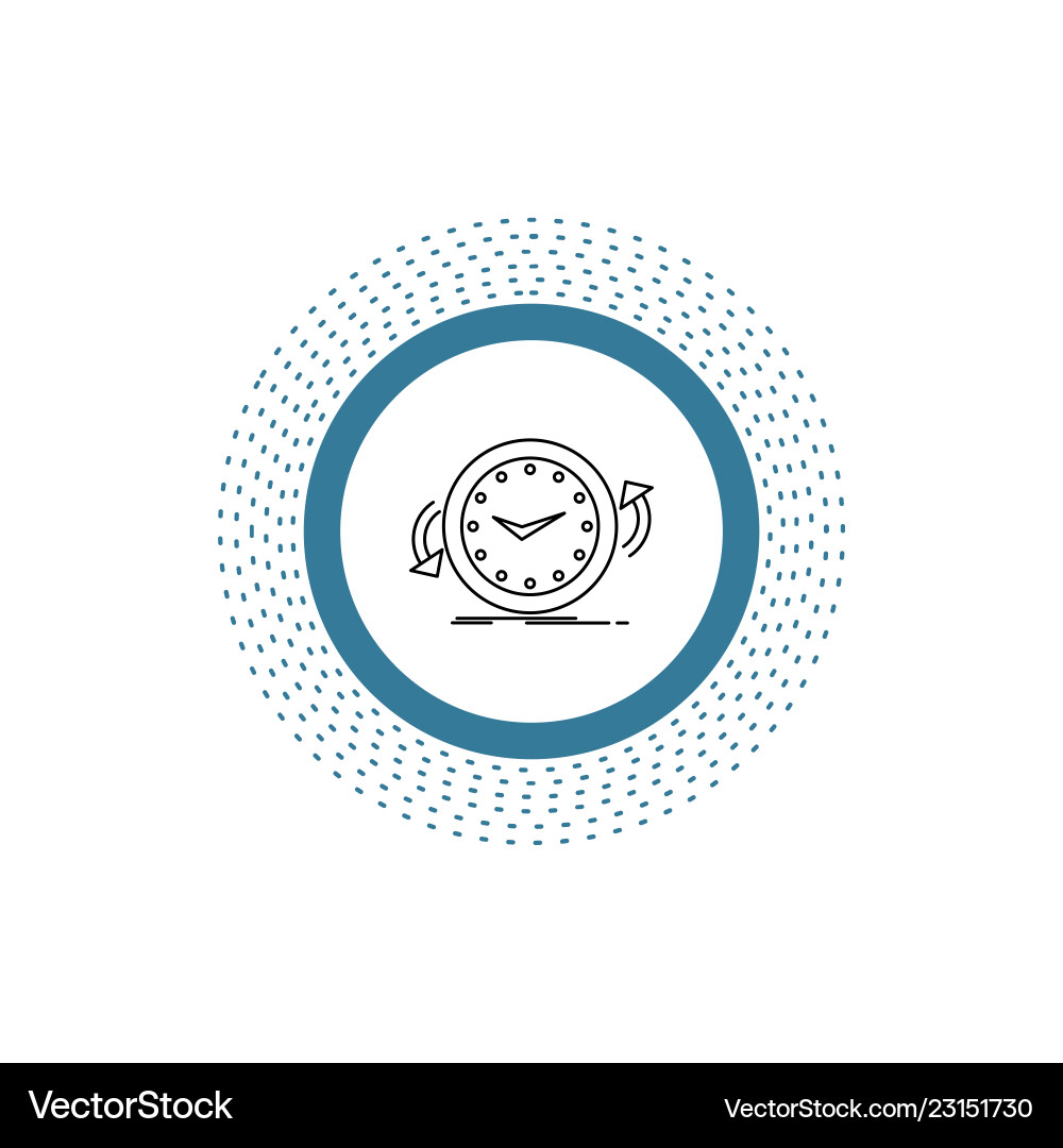 Backup clock clockwise counter time line icon Backup clock clockwise counter time line icon vector image